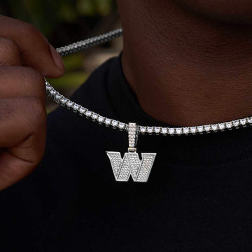 Washington Commanders Official NFL Micro Logo Pendant in White Gold