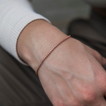 Pulsera de cadena Palm en oro rosa - 2 mm