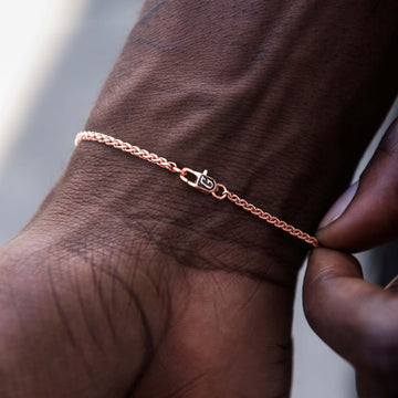Pulsera de cadena Palm en oro rosa - 2 mm