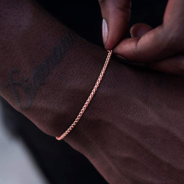 Pulsera de cadena Palm en oro rosa - 2 mm