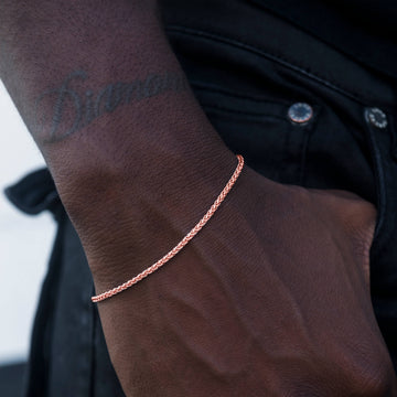 Pulsera de cadena Palm en oro rosa - 2 mm
