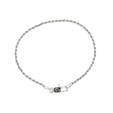 Rope Chain Bracelet in Sterling Silver - 2mm