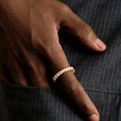 Anillo de banda tipo eternidad de 3 mm en vermeil de oro amarillo