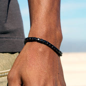 Pulsera de cadena de tenis de diamante negro en negro - 3 mm