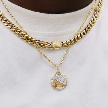 Cadena cubana Miami de 8 mm Golden State Warriors - Oro