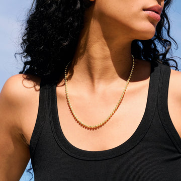 Moon Cut Ball Chain in Solid Gold - 4mm