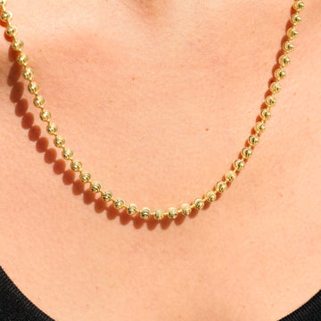 Moon Cut Ball Chain in Solid Gold - 4mm
