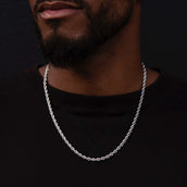Rope Chain in White Gold - 4mm