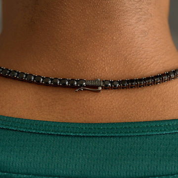 Cadena de tenis de diamantes negros en negro - 5 mm