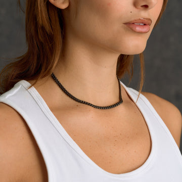 Miami Cuban Chain Necklace in Black - 5mm