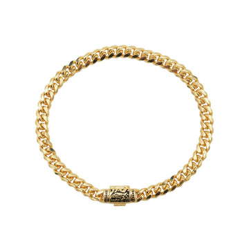 Pulsera Miami Cuban Chain de 5 mm en oro vermeil amarillo