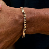 Pulsera de cadena cubana Miami en oro rosa - 5 mm