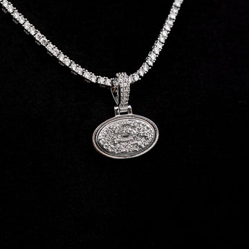 Colgante con micro logotipo oficial de la NFL de los San Francisco 49ers - Oro blanco