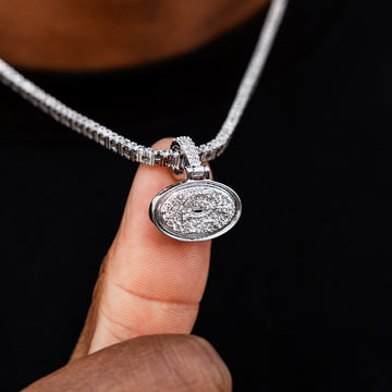 Colgante con micro logotipo oficial de la NFL de los San Francisco 49ers - Oro blanco