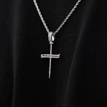 White Gold Nail Cross