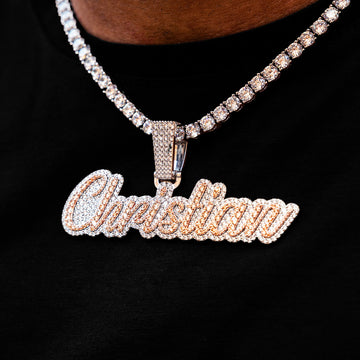 Placa de nombre personalizada, fuente script de dos tonos