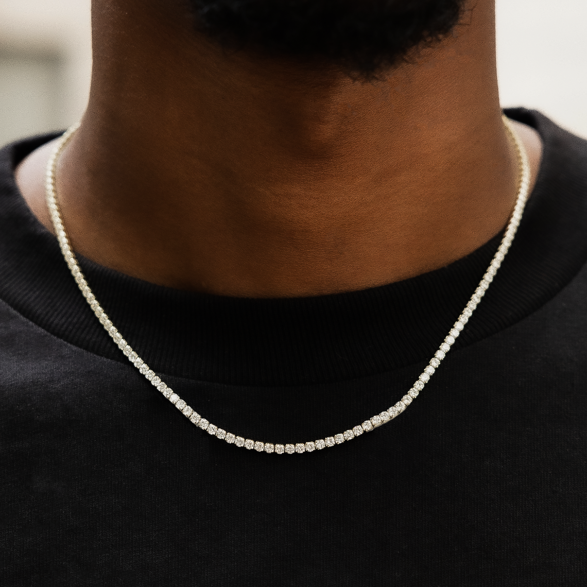 Micro Tennis Necklace in Yellow Gold The GLD Shop