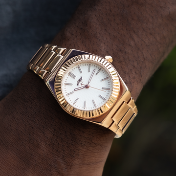36MM Bisel estriado Alpha Era® en Oro Rosa