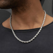 GLD Rope Chain in White Gold- 6mm