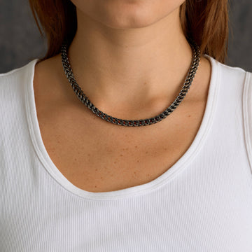 Franco Chain Necklace in Black - 6mm