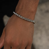 Palm Chain Bracelet in White Gold- 6mm
