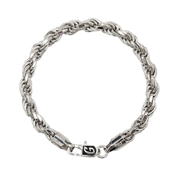 Rope Chain Bracelet in Sterling Silver - 6mm