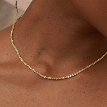 Popcorn Necklace in Yellow Gold (Adjustable)