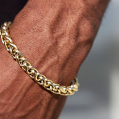 Pulsera Palm Chain de oro amarillo - 8mm