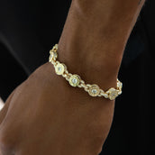 Diamond GLD Bullet Chain Bracelet in Yellow Gold - 8MM