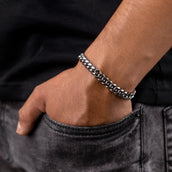 GLD Miami Cuban Link Bracelet in White Gold- 8mm