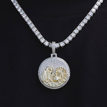 Colgante Iced Atlanta en oro blanco