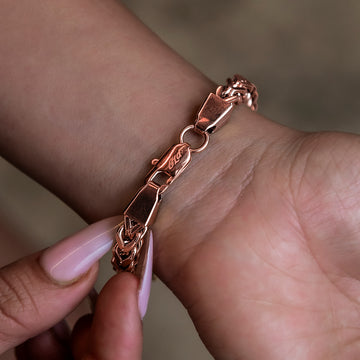 Pulsera Franco de oro rosa - 6 mm