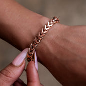 Pulsera Franco de oro rosa - 6 mm