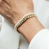 Paquete de pulseras de 8mm estilo cubano de Miami + 5mm estilo tenis