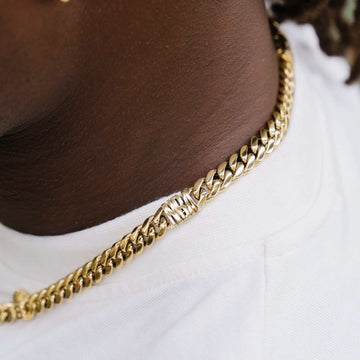 Cadena cubana Miami de 8 mm Golden State Warriors - Oro