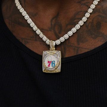 Philadelphia 76ers Championship Pendant - Yellow Gold
