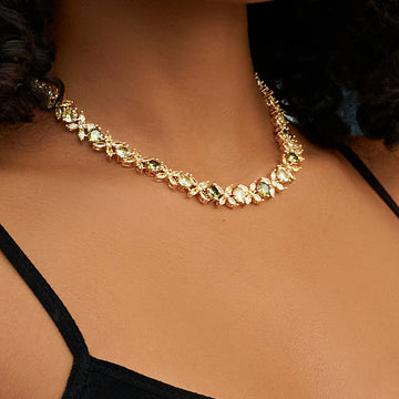 Diamond Multi Color Round Stone Chain in Rose Gold - 8MM