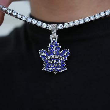 Colgante con el logo oficial de los Toronto Maple Leafs de la NHL en oro blanco