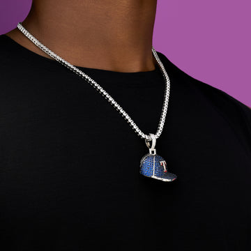 Texas Rangers Official MLB Baseball Cap Pendant in White Gold