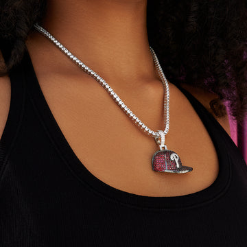 Philadelphia Phillies Official MLB Baseball Cap Pendant in White Gold