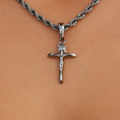Crucifix Cross Pendant in Black