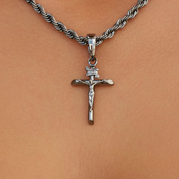 Crucifix Cross Pendant in Black