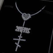 GLD X Bloody Osiris Cadena de Rosario con Locket de Diamantes de Laboratorio en Oro Blanco Sólido