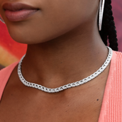 Collar Micro Iced G-Link de oro blanco