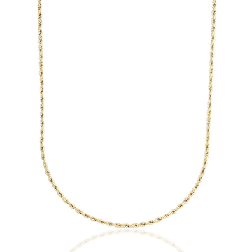 Cadena de Cuerda en Oro Amarillo - 2mm