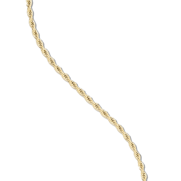 Cadena de Cuerda en Oro Amarillo - 2mm
