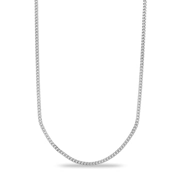 Micro Cubana Juvenil en Oro Blanco - 3mm