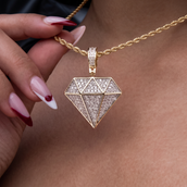 GLD Diamond Pendant + 2mm Rope Necklace Bundle in Yellow Gold