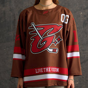 Camiseta de hockey GLD marrón y roja