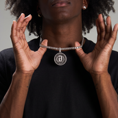 Baseball Lifestyle 101 Iced Coin Pendant in White Gold
